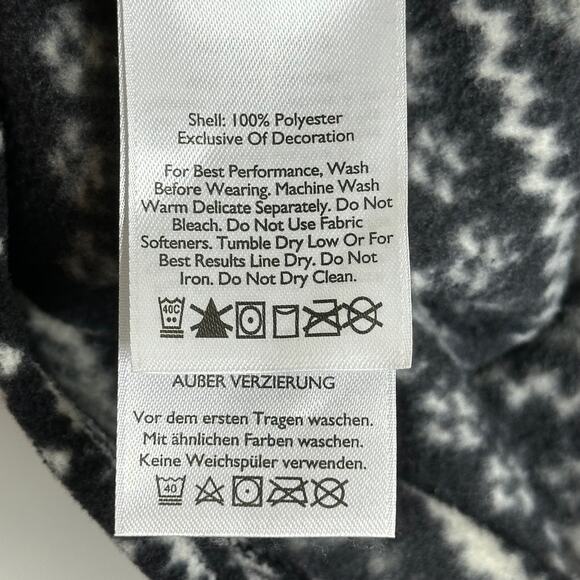 Eddie‎ Bauer Black Nordic Aztec Fleece Quarter Zip Jacket Womens Size Medium M - Picture 9 of 11